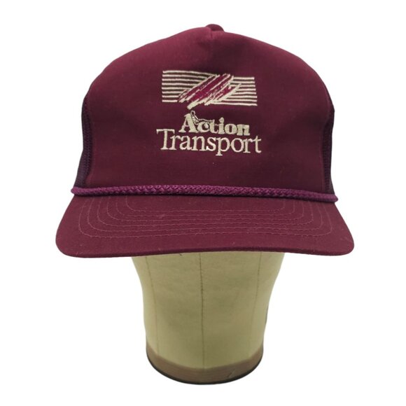 Action Transport Mesh Snapback Cap Embroidered Logo Trucker Baseball Hat - Picture 10 of 14